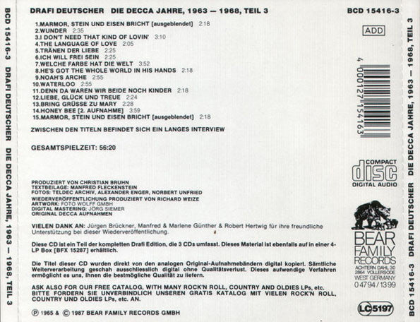Drafi Deutscher : Die Decca Jahre 1963-1968, Teil 3 (CD, Comp)