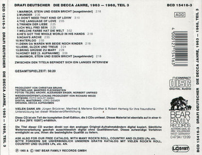 Drafi Deutscher : Die Decca Jahre 1963-1968, Teil 3 (CD, Comp)