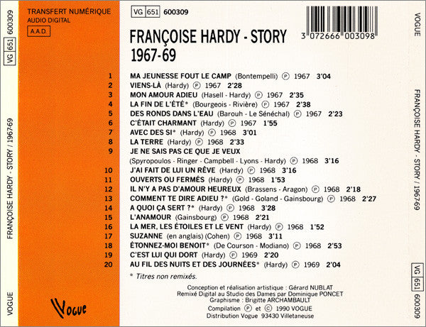 Françoise Hardy : Story 1967-69 Remix 90 Versions Originales (CD, Comp)