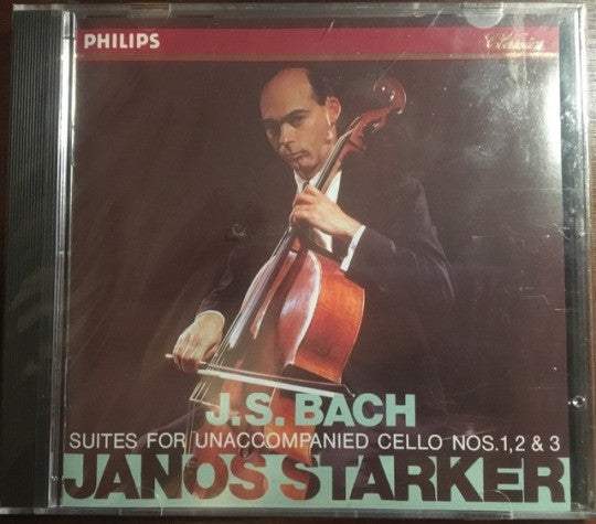 Johann Sebastian Bach, Janos Starker : Suites For Unaccompanied Cello Nos 1, 2 & 3 (CD, Album)