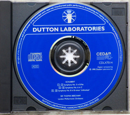 Franz Schubert / Sir Thomas Beecham, London Philharmonic Orchestra : Beecham Conducts Schubert Symphonies: No. 5 In B Flat, No. 6 In C, No. 8 In B Minor 'Unfinished' (CD, Comp, Mono)