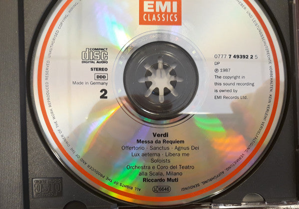 Verdi*, Studer* • Zajic* • Pavarotti* • Ramey*, Orchestra* E Coro Del Teatro Alla Scala Di Milano*, Riccardo Muti : Messa Da Requiem (2xCD, Album, RE)