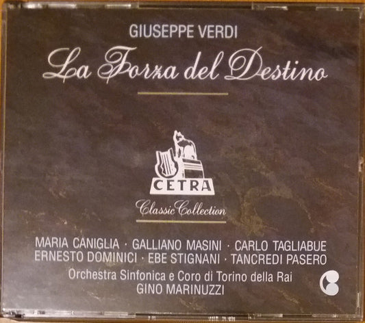 Giuseppe Verdi - Maria Caniglia • Galliano Masini • Carlo Tagliabue • Tancredi Pasero • Orchestra Sinfonica Di Torino Della RAI e Coro Di Torino Della Rai, Gino Marinuzzi, Ernesto Dominici, Ebe Stignani : La Forza Del Destino (2xCD, Album, Mono, RE)