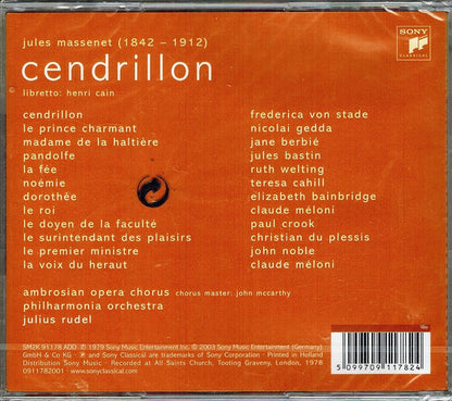 Jules Massenet / Frederica von Stade, Nicolai Gedda, Jane Berbié, Jules Bastin, Julius Rudel : Cendrillon (2xCD, Album, RE)