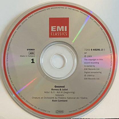Charles Gounod / Franco Corelli • Mirella Freni • Orchestre National De L'Opéra De Paris • Alain Lombard : Roméo Et Juliette (2xCD, Album, RE + Box)