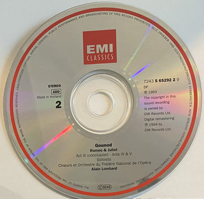 Charles Gounod / Franco Corelli • Mirella Freni • Orchestre National De L'Opéra De Paris • Alain Lombard : Roméo Et Juliette (2xCD, Album, RE + Box)