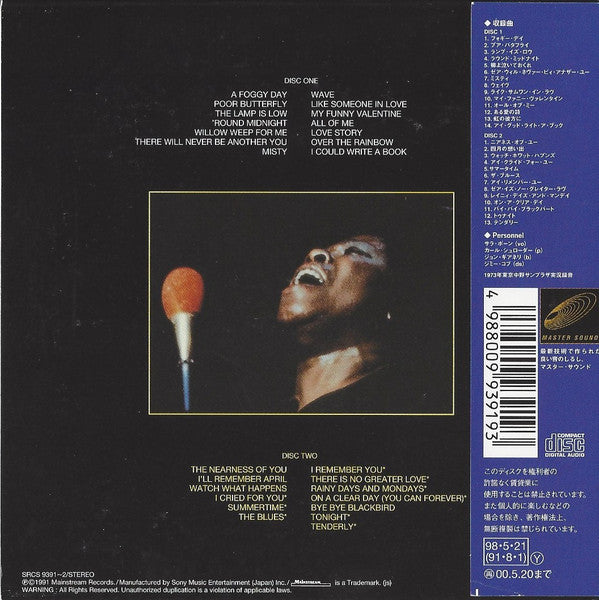 Sarah Vaughan : "Live" In Japan (2xCD, RE, RM, Pap)
