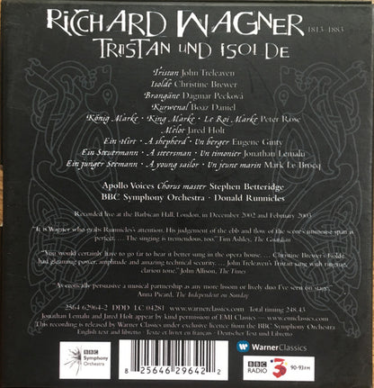 Richard Wagner - John Treleaven · Christine Brewer · BBC Symphony Orchestra · Donald Runnicles : Tristan Und Isolde (Box, Album + 4xCD)