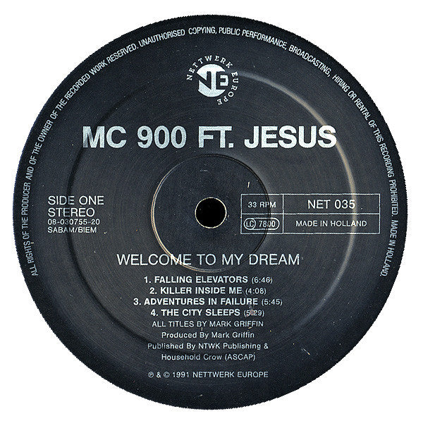 MC 900 Ft Jesus : Welcome To My Dream (LP, Album)