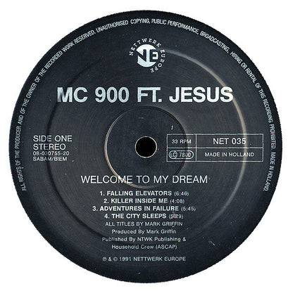 MC 900 Ft Jesus : Welcome To My Dream (LP, Album)