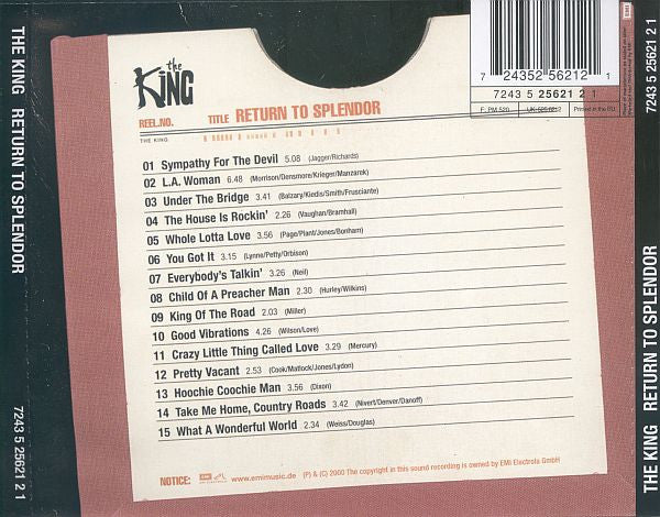 The King (3) : Return To Splendor (CD, Album)