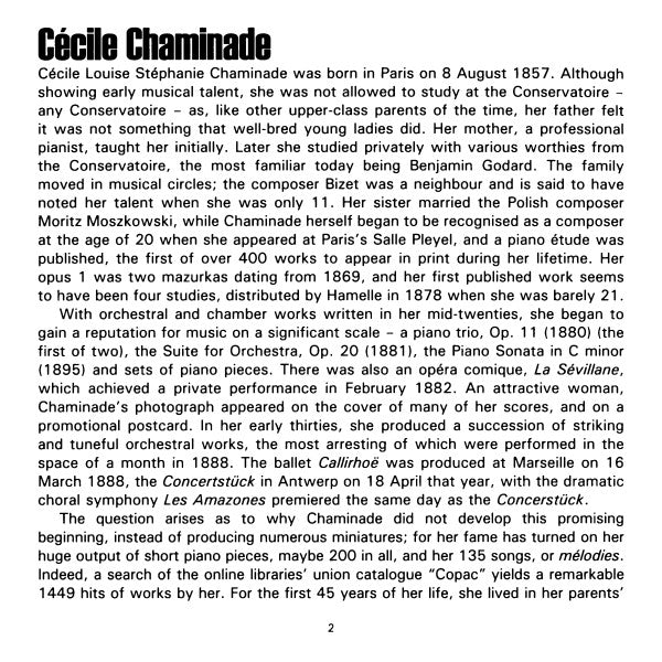 Cécile Chaminade, BBC Concert Orchestra : Callirhoë: Ballet Symphonique - Concertstück For Piano And Orchestra (SACD, Hybrid, Multichannel, Album, Quad)