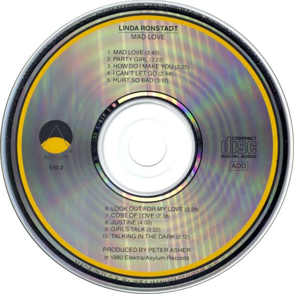 Linda Ronstadt : Mad Love (CD, Album, RE, Spe)