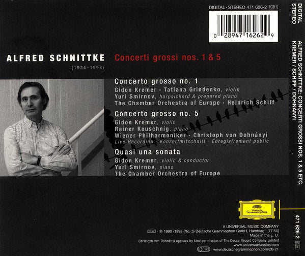 Alfred Schnittke, Kremer* | Schiff* | von Dohnányi* : Concerti Grossi Nos. 1 & 5 (CD, Album, Comp)