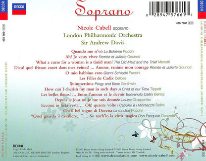 Nicole Cabell, London Philharmonic Orchestra, Andrew Davis : Soprano (CD, Album)