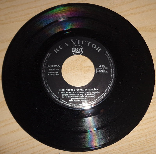 Nico Fidenco : Canta en español- Contigo en la playa (7", EP)