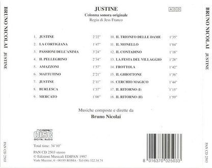 Bruno Nicolai : Justine (Original Soundtrack) (CD, Album, RE)