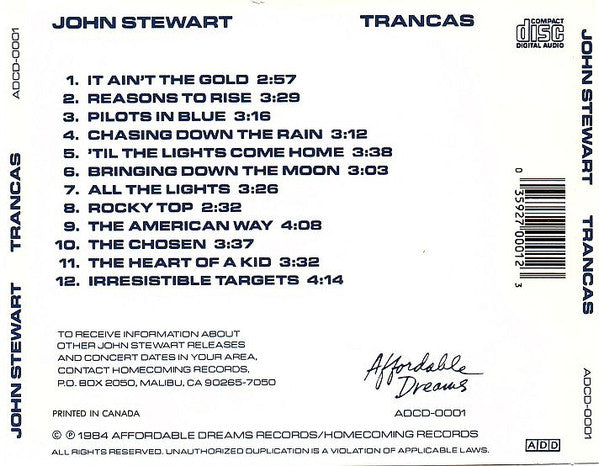 John Stewart (2) : Trancas (CD, Album)