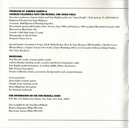 The Tom Russell Band : Poor Man's Dream (CD, Album, RP)