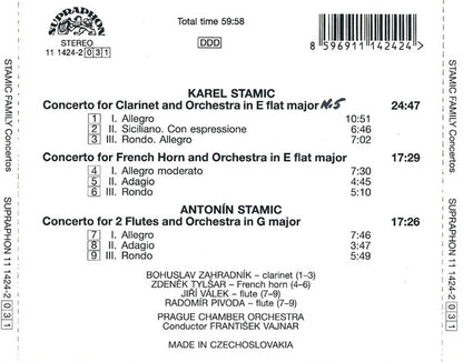 Carl Stamitz, Anton Stamitz, Prague Chamber Orchestra, František Vajnar : Stamic Family Concertos (CD, Album)