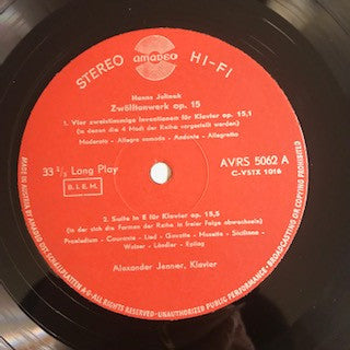 Hanns Jelinek : Zwölftonwerk op. 15 (2xLP + Box)