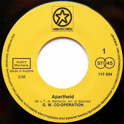 G. W. Co-Operation : Apartheid (7", Single)