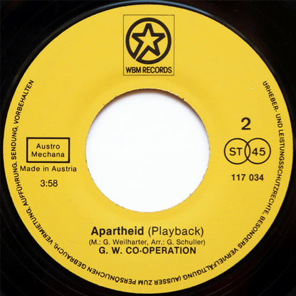 G. W. Co-Operation : Apartheid (7", Single)