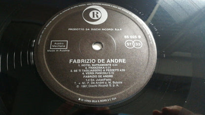 Fabrizio De André : Fabrizio De Andre' (LP, Album)
