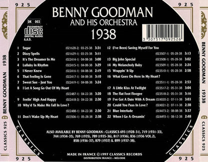 Benny Goodman And His Orchestra : 1938 (CD, Comp)