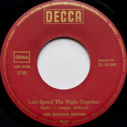The Rolling Stones : Let's Spend The Night Together / Ruby Tuesday (7", Single)