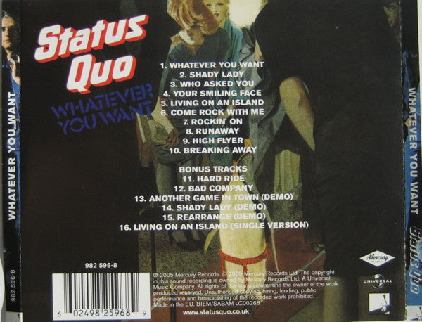 Status Quo : Whatever You Want (CD, Album, RE, RM)