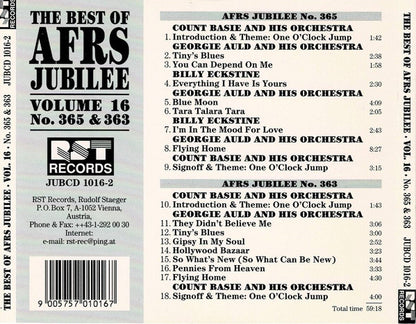 Georgie Auld And His Orchestra : The Best Of AFRS Jubilee Volume 16 No. 365 & 363 (CD, Comp)