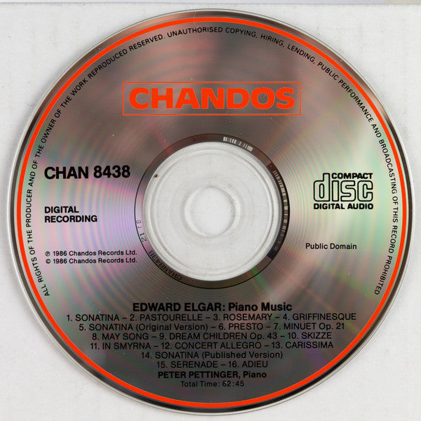 Sir Edward Elgar - Peter Pettinger : Piano Music (CD, Album)