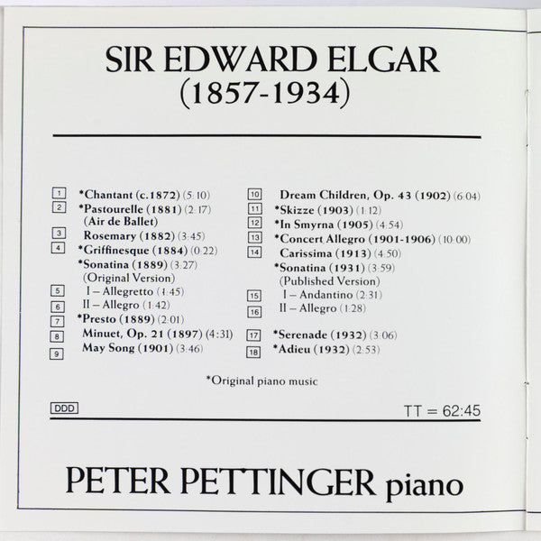 Sir Edward Elgar - Peter Pettinger : Piano Music (CD, Album)