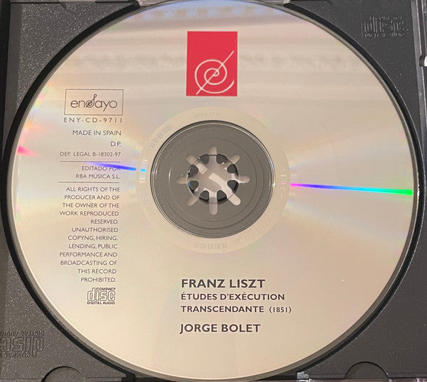 Liszt* / Jorge Bolet : Études D'exécution Transcendante (CD, Album)