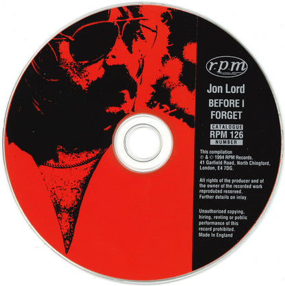Jon Lord : Before I Forget (CD, Album, RE)