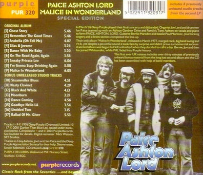Paice Ashton & Lord : Malice In Wonderland (CD, Album, RE, RM, Spe)