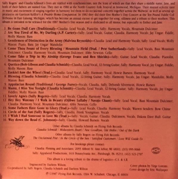 Sally Rogers And Claudia Schmidt : Closing The Distance (CD, Album)