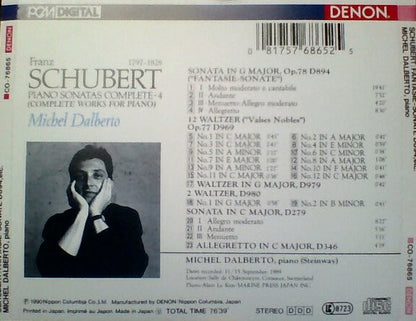 Franz Schubert, Michel Dalberto : Piano Sonatas Complete - 4 (Sonata In G Major, D894 'Fantasie-Sonate' / Waltzer 'Valses Nobles', D969 / Waltzer In G Major, D979 (CD)