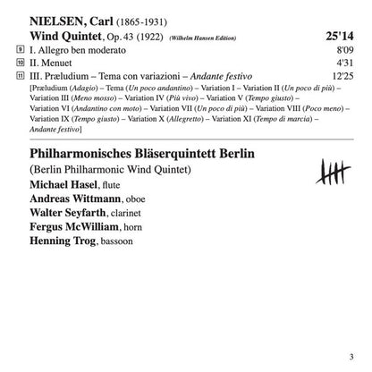 Carl Nielsen • Brett Dean • Pēteris Vasks • Erkki-Sven Tüür • Arvo Pärt - Berlin Philharmonic Wind Quintet, Daniel Norman, Hermann Bäumer : Winter Songs (CD, Album)