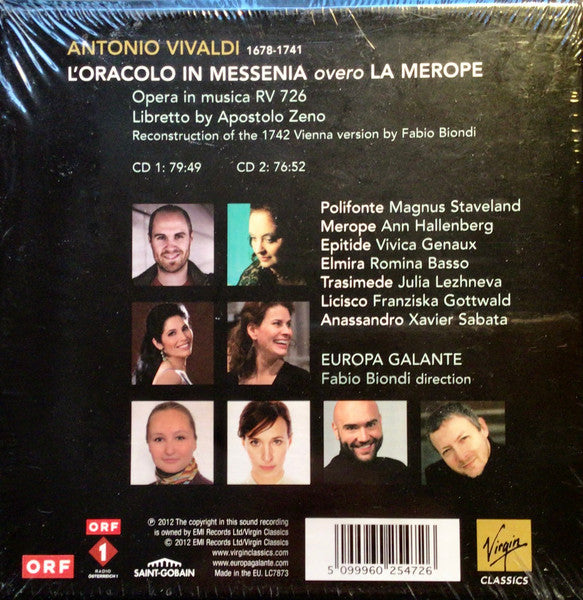 Vivaldi* - Fabio Biondi, Europa Galante, Julia Lezhneva, Vivica Genaux, Ann Hallenberg, Romina Basso, Franziska Gottwald, Magnus Staveland, Xavier Sabata : L‘Oracolo In Messenia (2xCD, Album)
