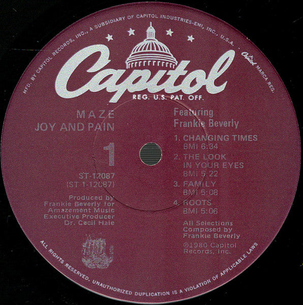 Maze Featuring Frankie Beverly : Joy And Pain (LP, Album, Jac)