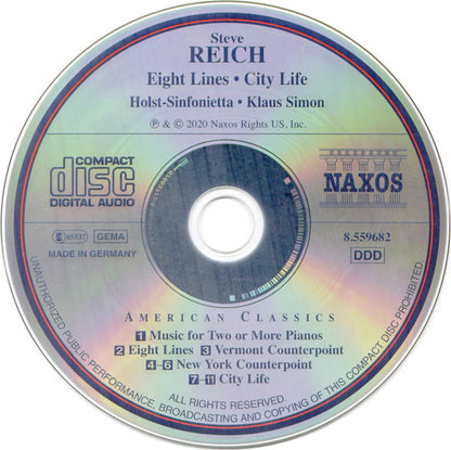Steve Reich, Holst-Sinfonietta, Klaus Simon : Eight Lines • City Life (CD, Album)
