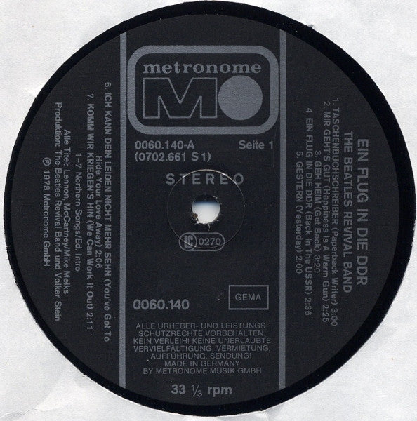 The Beatles Revival Band : Ein Flug In Die DDR (LP, Album)