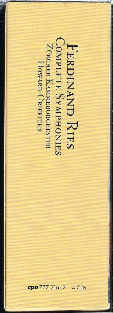 Ferdinand Ries – Zürcher Kammerorchester, Howard Griffiths : Complete Symphonies (3xCD, Album + SACD, Hybrid, Multichannel, Album + )