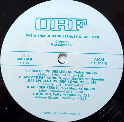 Wiener Johann Strauss Orchestra : ORF Arbeitsplatte JSO/10 (LP, Transcription)