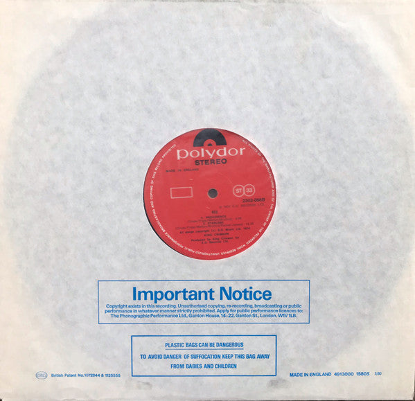 King Crimson : Red (LP, Album, RE, Pho)