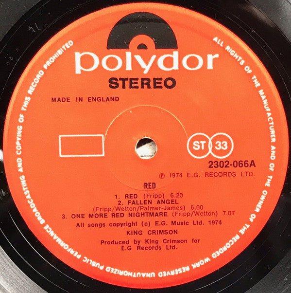 King Crimson : Red (LP, Album, RE, Pho)