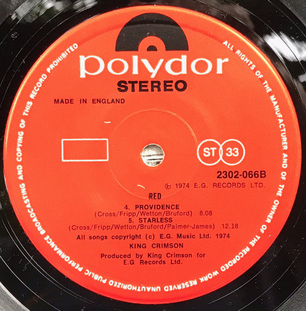 King Crimson : Red (LP, Album, RE, Pho)