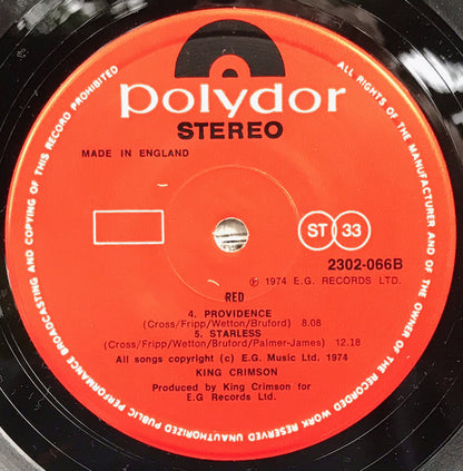 King Crimson : Red (LP, Album, RE, Pho)